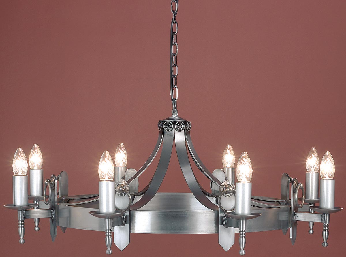 Impex Mitre Sterling Iron Work 8 Light Gothic Chandelier Made In Britain