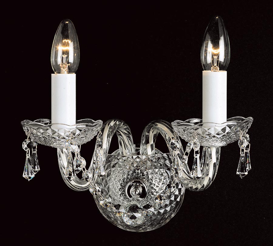 Impex Modra 2 Lamp Georgian Style Wall Light Strass Crystal