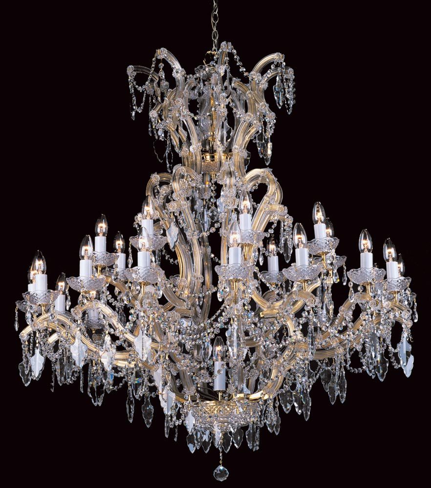 Impex Morina Very Large Georgian 25 Light Crystal Chandelier Gold