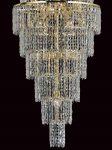 Impex New York Large 24 Light Crystal Cascade Chandelier Gold