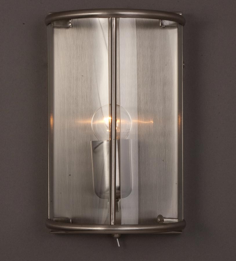 Impex Orly 1 Light Half Wall Lantern With Switch In Satin Nickel