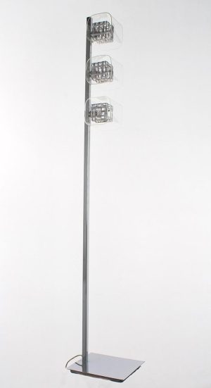 Impex Avignon modern 1 light cube table lamp in polished chrome