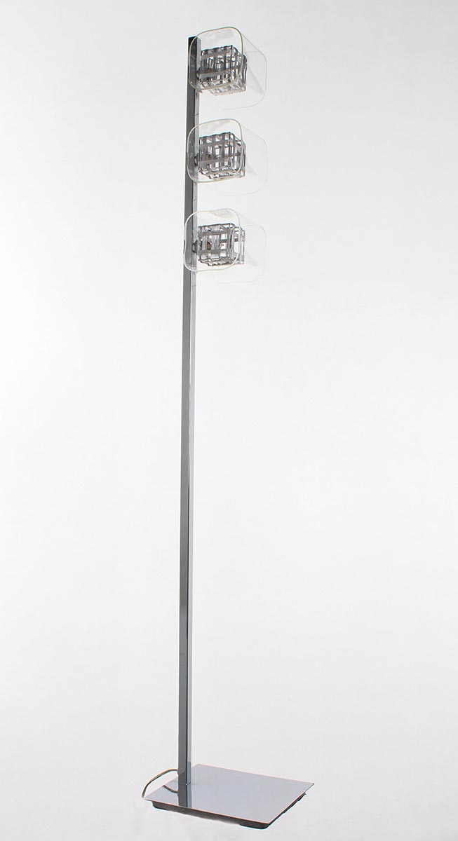 Impex Avignon Modern 3 Light Cube Floor Lamp Polished Chrome