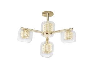 Impex Avignon modern 4 light adjustable pendant in polished gold