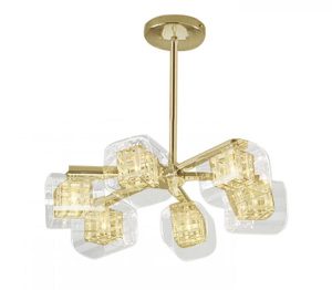 Impex Avignon modern 6 light adjustable pendant in gold