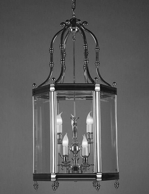 Regal Very Large Chrome Plated Solid Brass 9 Light Hanging Hall Lantern