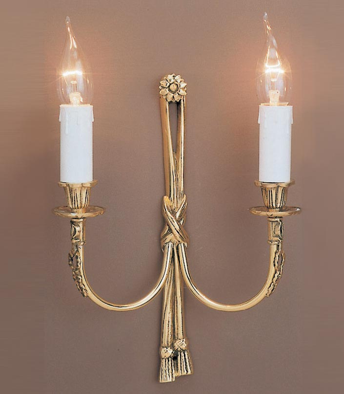 Impex Richmond Solid Brass Rope Design Traditional Twin Wall Light