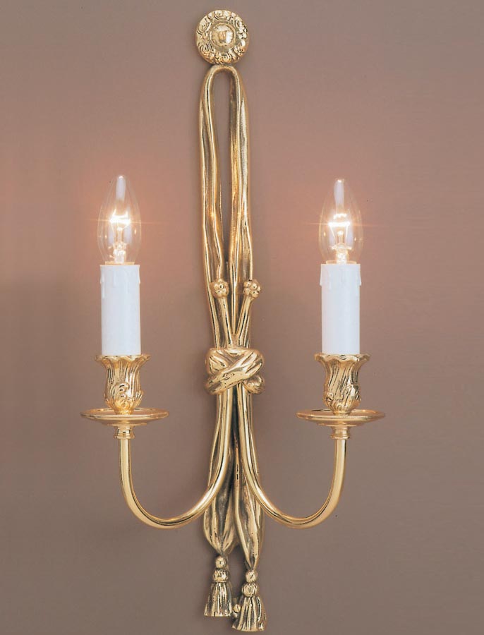 Impex Richmond Large Solid Brass Rope Design Twin Feature Wall Light
