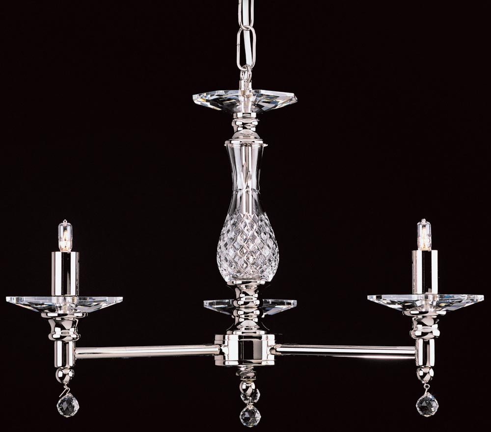 Impex San Marino Optical Glass 3 Light Small Traditional Chandelier