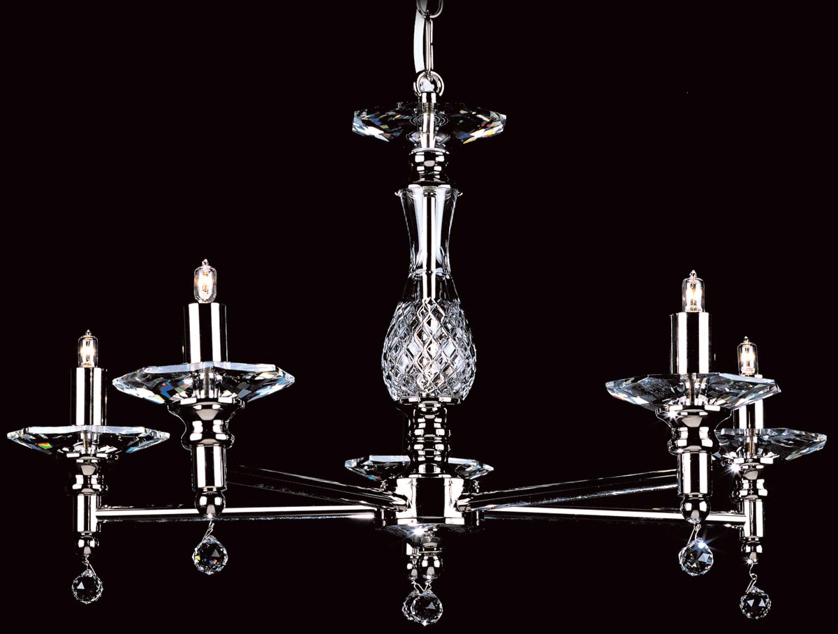 Impex San Marino Optical Glass 5 Light Traditional Chandelier