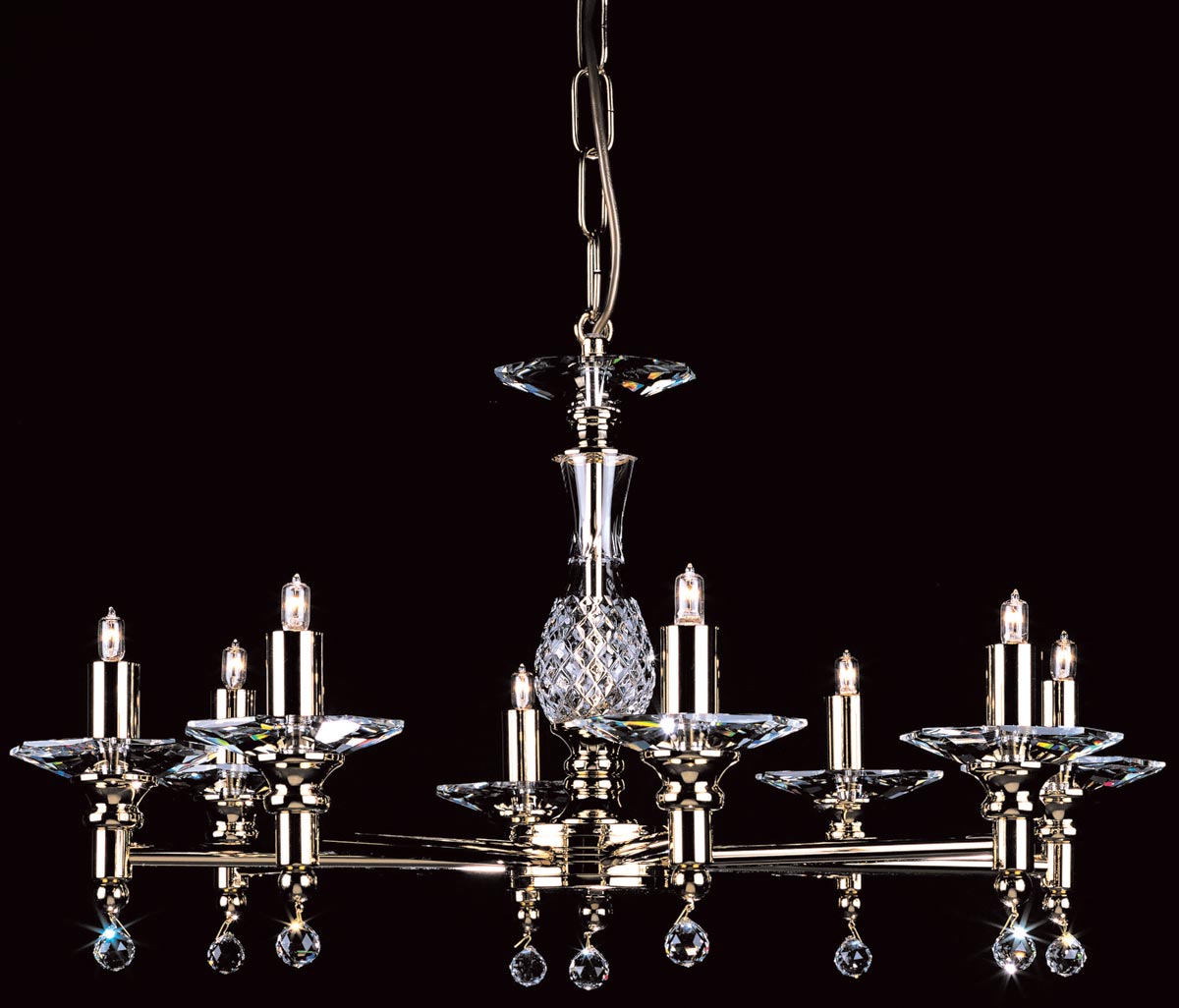 Impex San Marino Optical Glass 8 Light Traditional Chandelier