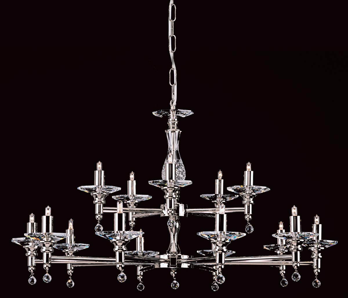 Impex San Marino Optical Glass 15 Light Traditional Large Chandelier