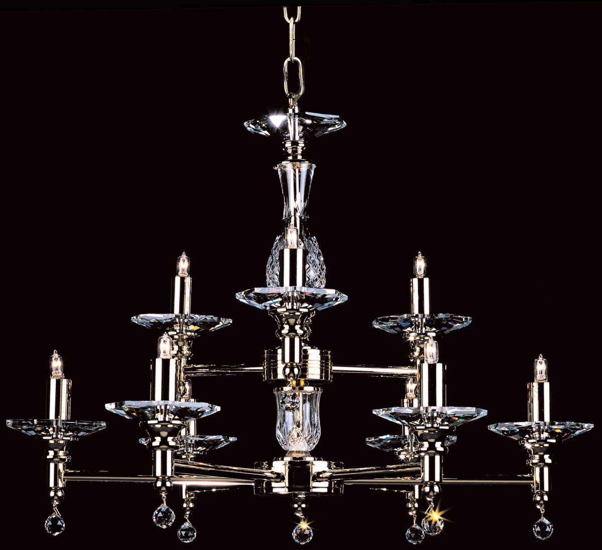 Impex San Marino Optical Glass 9 Light Traditional Chandelier