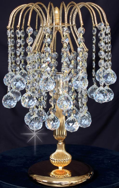 Impex Shower Strass Crystal Balls Table Lamp Gold