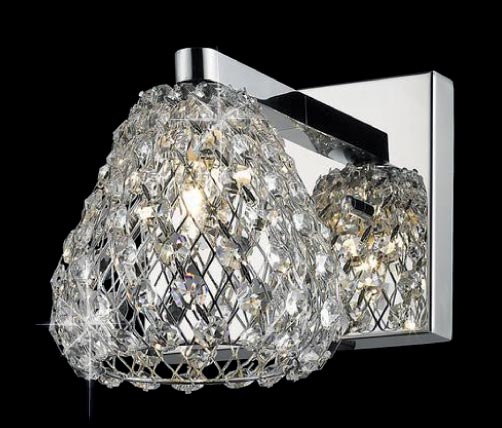 Impex Simone Polished Chrome 1 Light Wall Light With Crystal