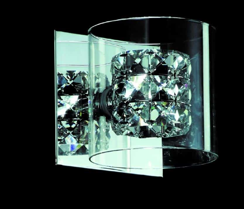 Impex Sonja Polished Chrome Single wall Light With K9 Crystal