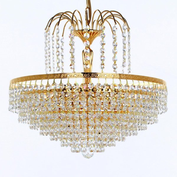 Bonn gold plated 40cm 5 light Strass crystal chandelier pendant