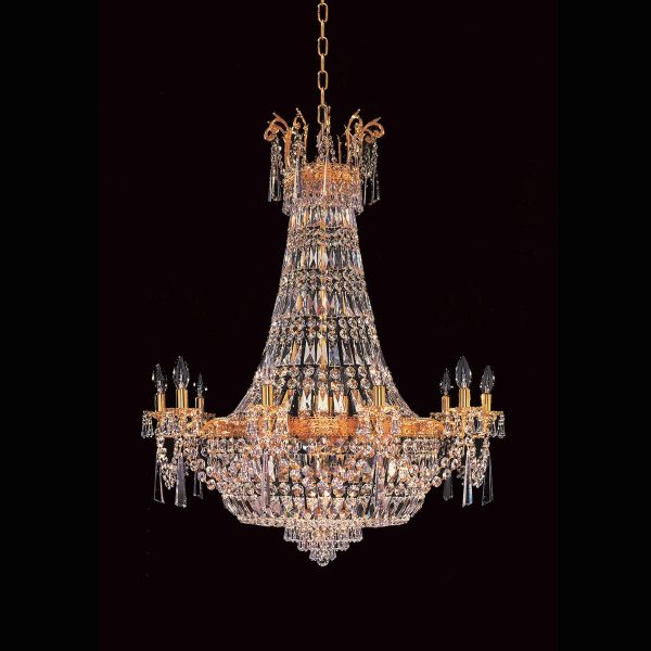 Berlin gold plated Strass crystal 14 light Empire chandelier