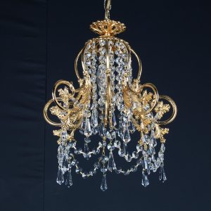 Starlite 30cm bell shaped 1 light Strass crystal ceiling pendant in gold