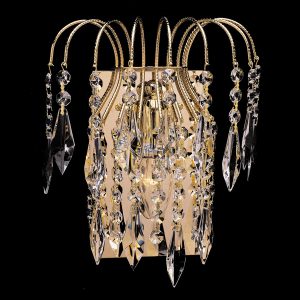 Impex Shower 1 lamp strass crystal single wall light in polished gold plate
