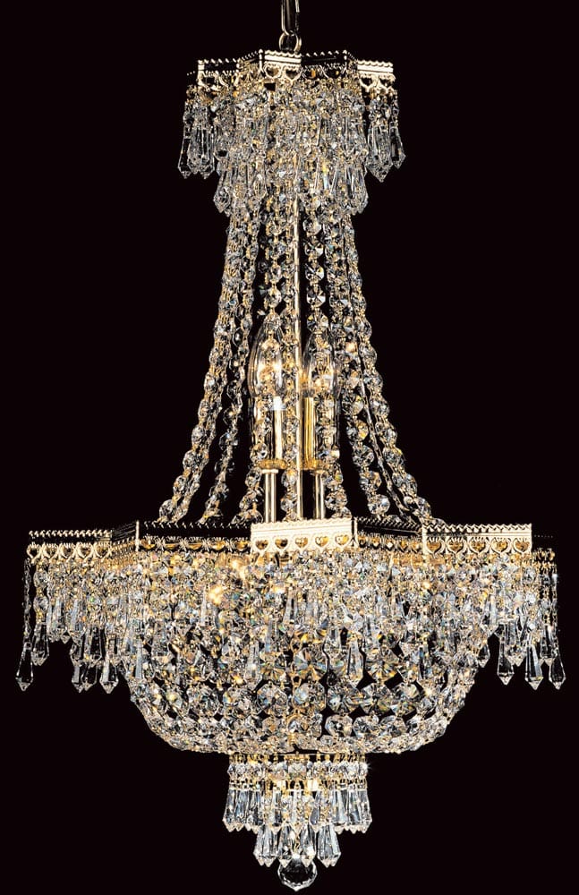 Impex Star Empire Style 5 Light Strass Crystal Chandelier Gold Plated