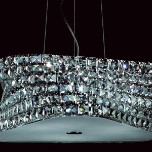 Impex Tia Polished Chrome 6 Light Pendant With Clear K9 Crystal
