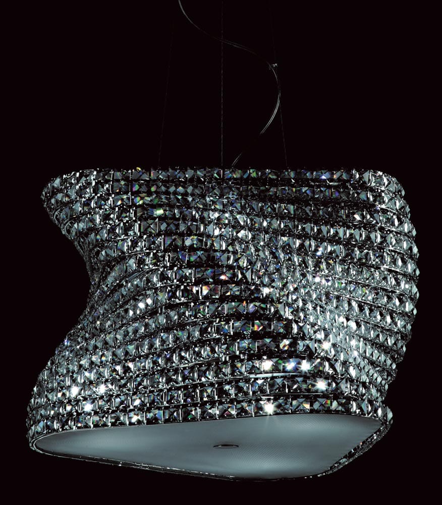 Impex Tia Large Polished Chrome 6 Light Pendant With Clear K9 Crystal