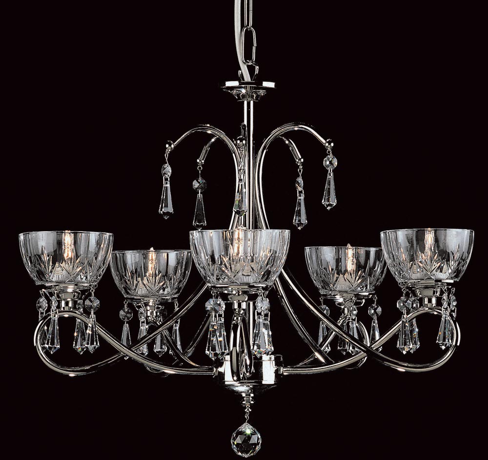 Impex Vincenza Traditional 5 Light Lead Crystal Chandelier