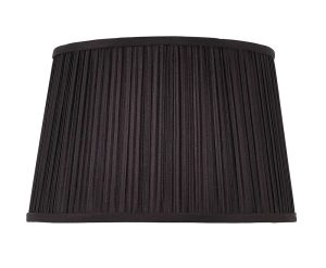 Kemp pleated black faux silk 12-inch small table lamp shade main image