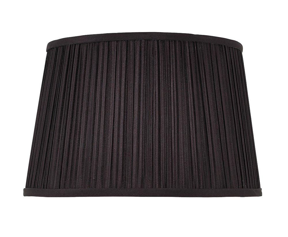 Kemp Pleated Black Faux Silk 12 Inch Small Table Lamp Shade
