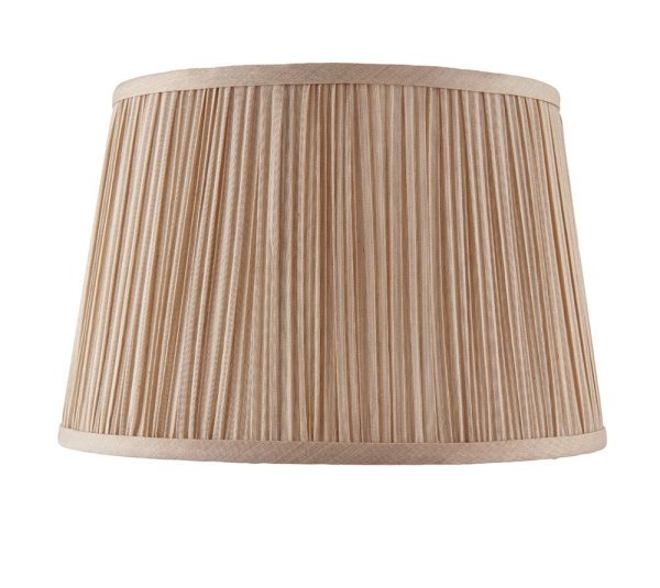 Kemp pleated beige faux silk 12-inch small table lamp shade main image