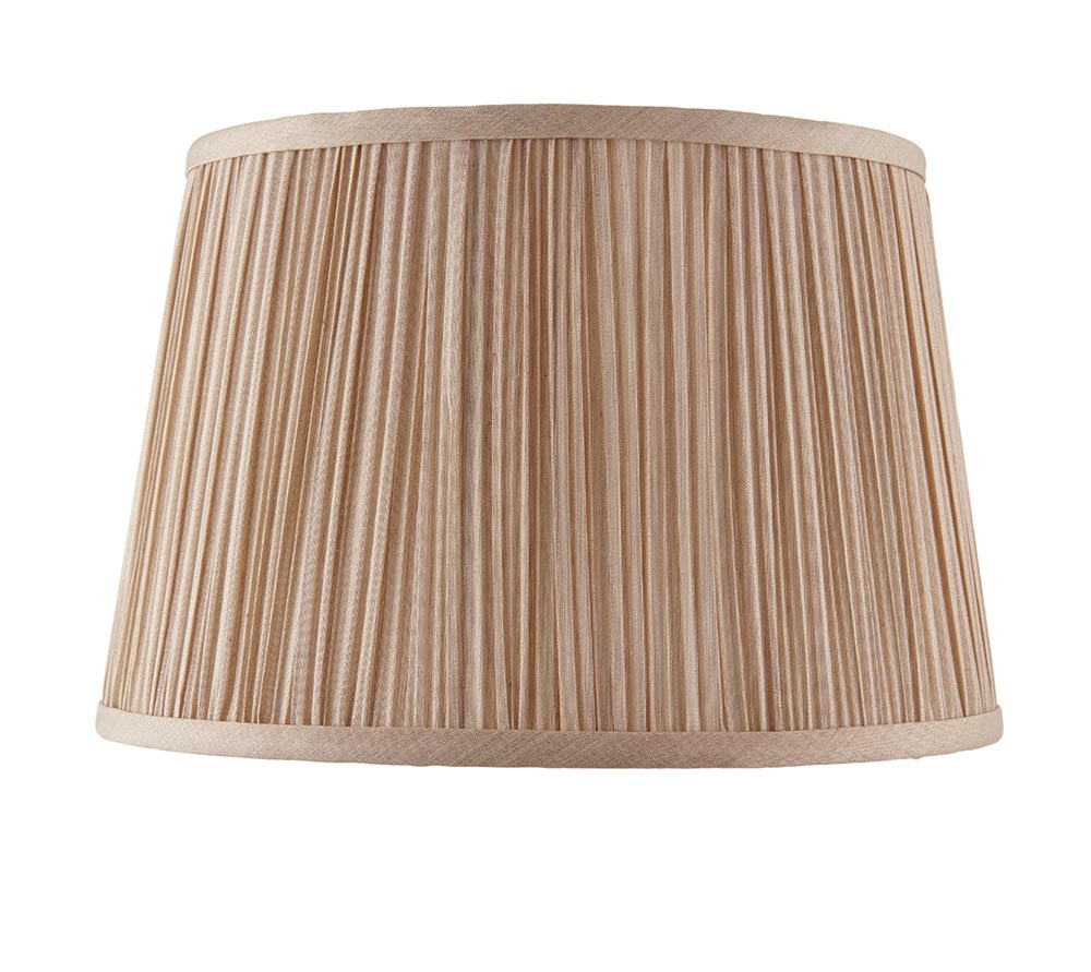 Kemp Pleated Beige Faux Silk 12 Inch Small Table Lamp Shade