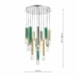 Isadora 14 Light LED Cluster Pendant Chrome Coloured Glass