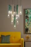 Isadora 14 Light LED Cluster Pendant Chrome Coloured Glass