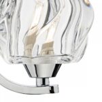 Dar Ivy Switched Single Wall Light Chrome Crystal Glass