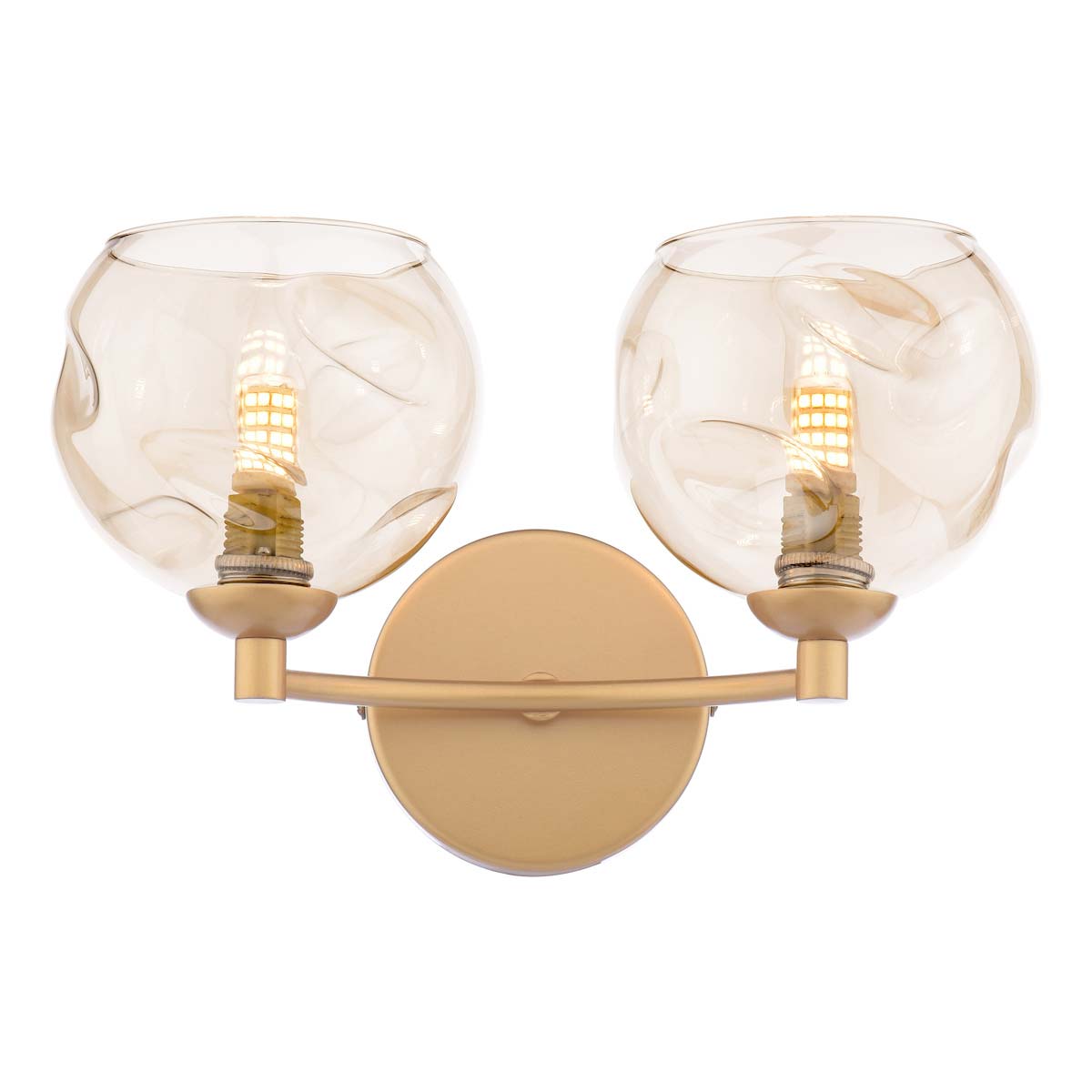 Dar Izzy Double Wall Light Gold Champagne Glass Shades