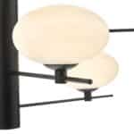 Dar Jasper 6 Light Ceiling Pendant Matt Black Opal Glass