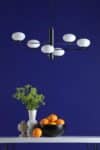 Dar Jasper 6 Light Ceiling Pendant Matt Black Opal Glass