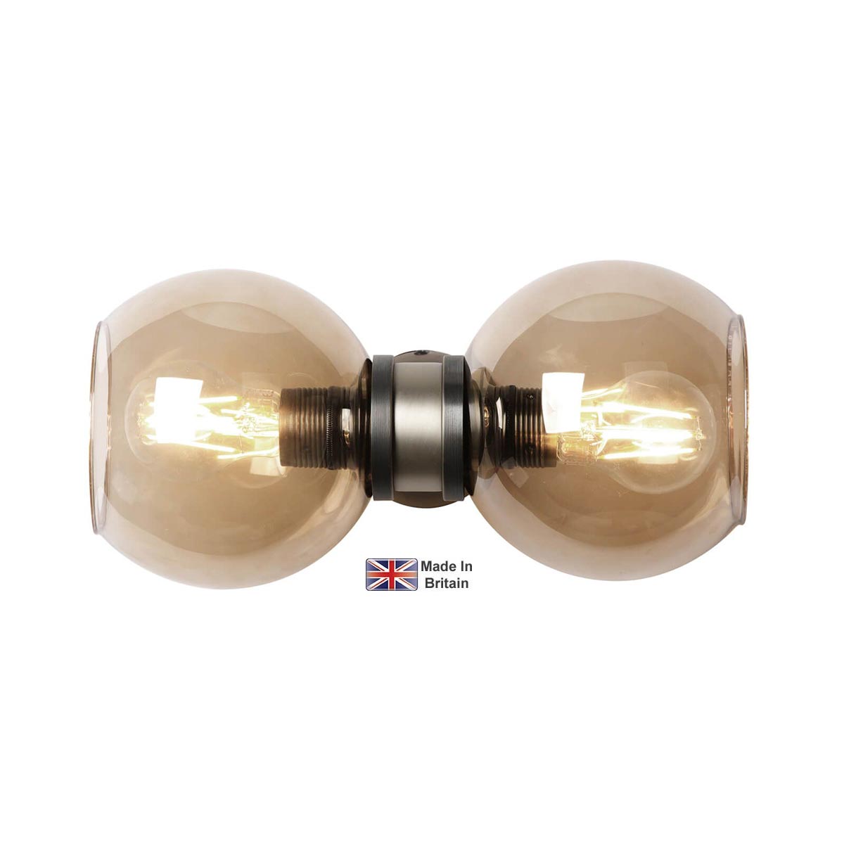 Juno Double Wall Light Solid Brass Handmade In Britain