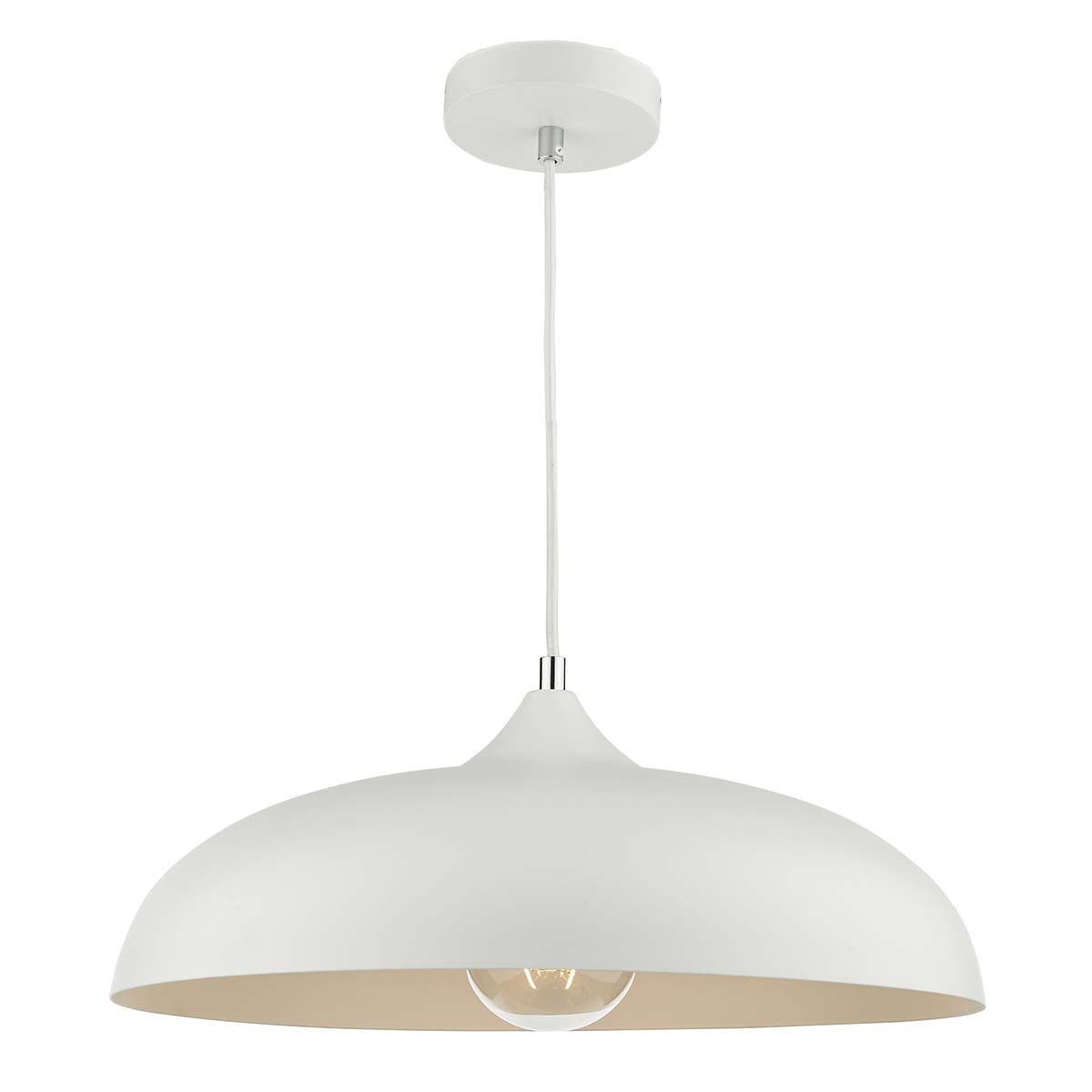 Dar Kaelan Single Light Pendant Classic Matt White