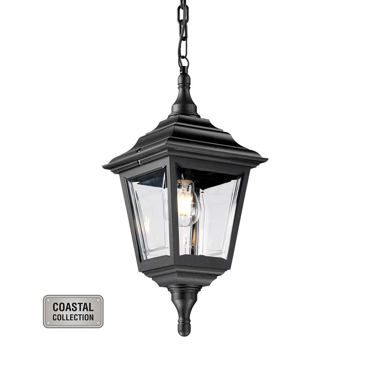 Elstead Kerry Corrosion Proof 1 Light Hanging Porch Lantern Black