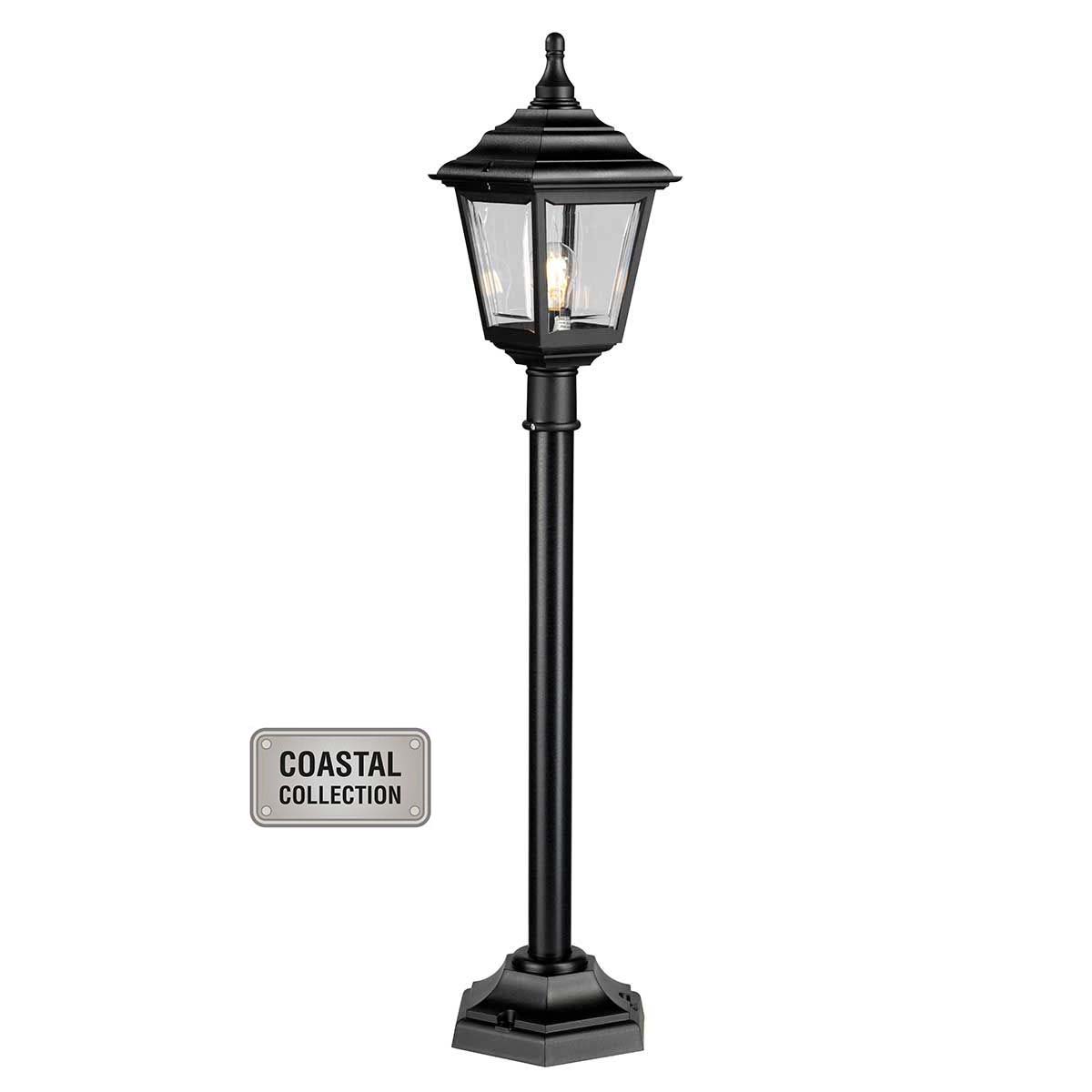 Elstead Kerry Corrosion Proof 1 Light Outdoor Pillar Lantern Black