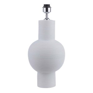 Kiara unglazed white ceramic table lamp base only on white background