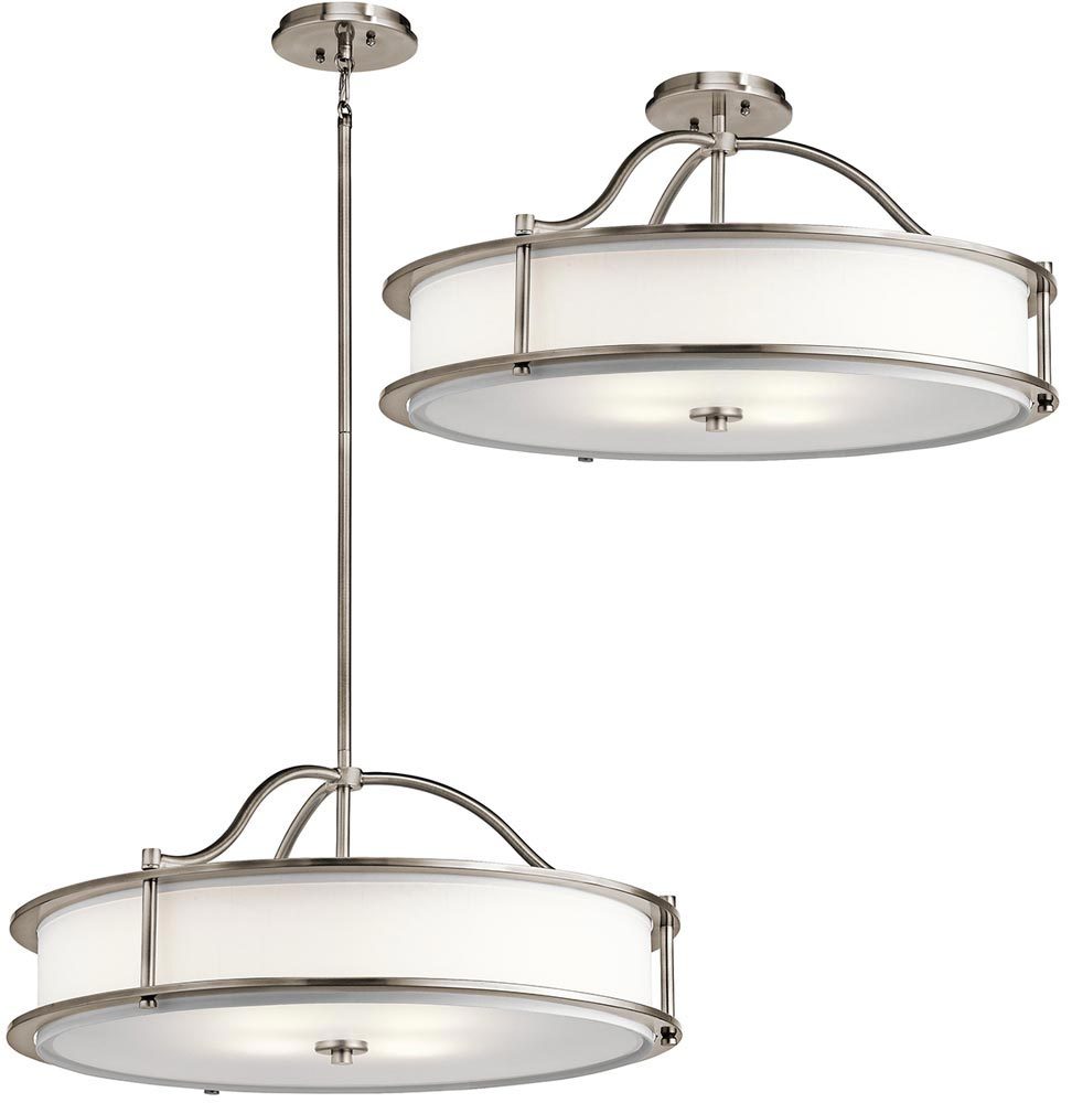 Kichler Emory Medium 4 Light Ceiling Pendant Semi Flush Mount Pewter