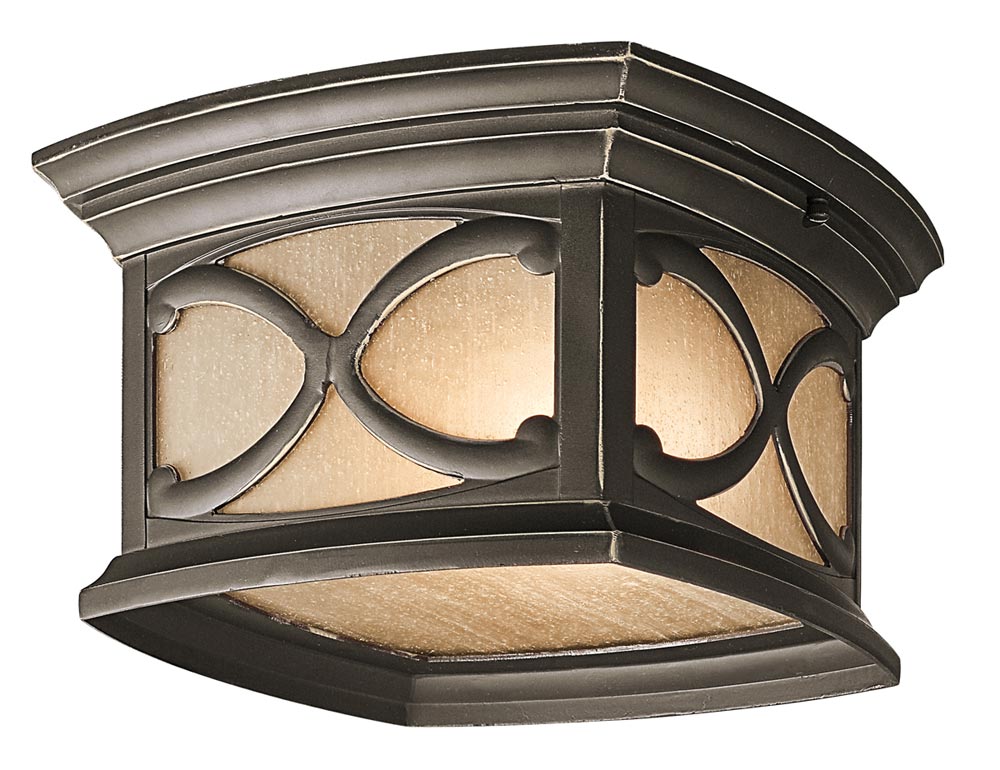 Kichler Franceasi 2 Lamp Flush Outdoor Porch Light Olde Bronze