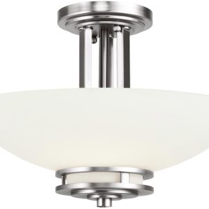 Kichler Hendrik Polished Chrome 3 Light Semi Flush Bathroom Opal Glass IP44