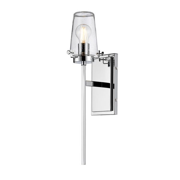 Kichler Alton chrome bathroom wall light seeded glass shade