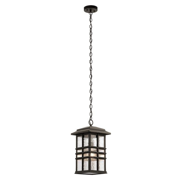 Kichler Beacon Square 1 light hanging outdoor porch lantern in olde bronze