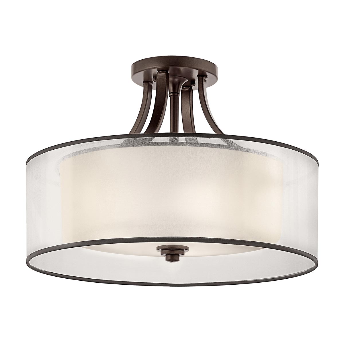 Kichler Lacey Medium 4 Lamp Semi Flush Low Ceiling Light Mission Bronze