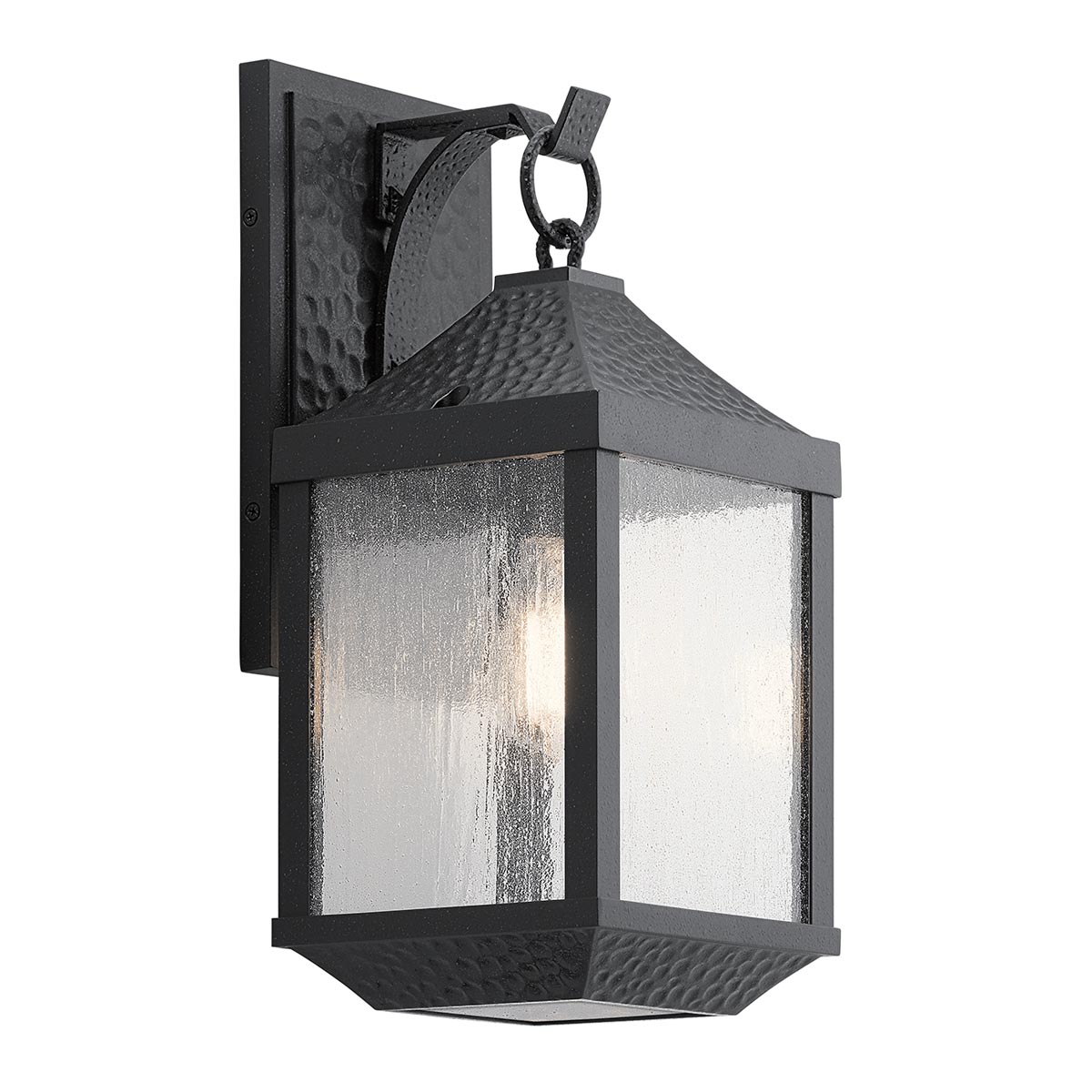 Kichler Springfield 1 Light Medium Outdoor Wall Lantern Hammered Black